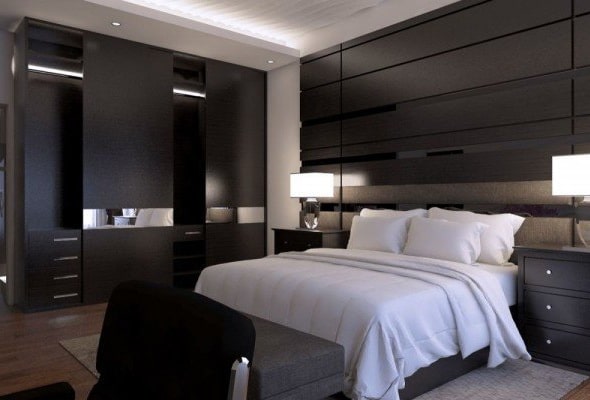 Desain Kamar Tidur Minimalis Bernuansa Gelap